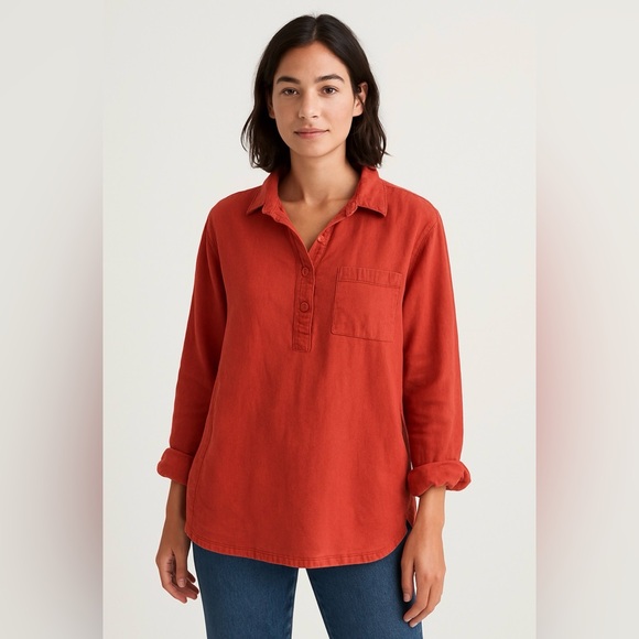 Tops - Tilley cotton long sleeve linen tunic XS